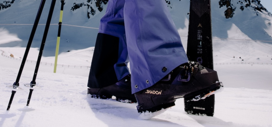 close up of a woman's ski bootss